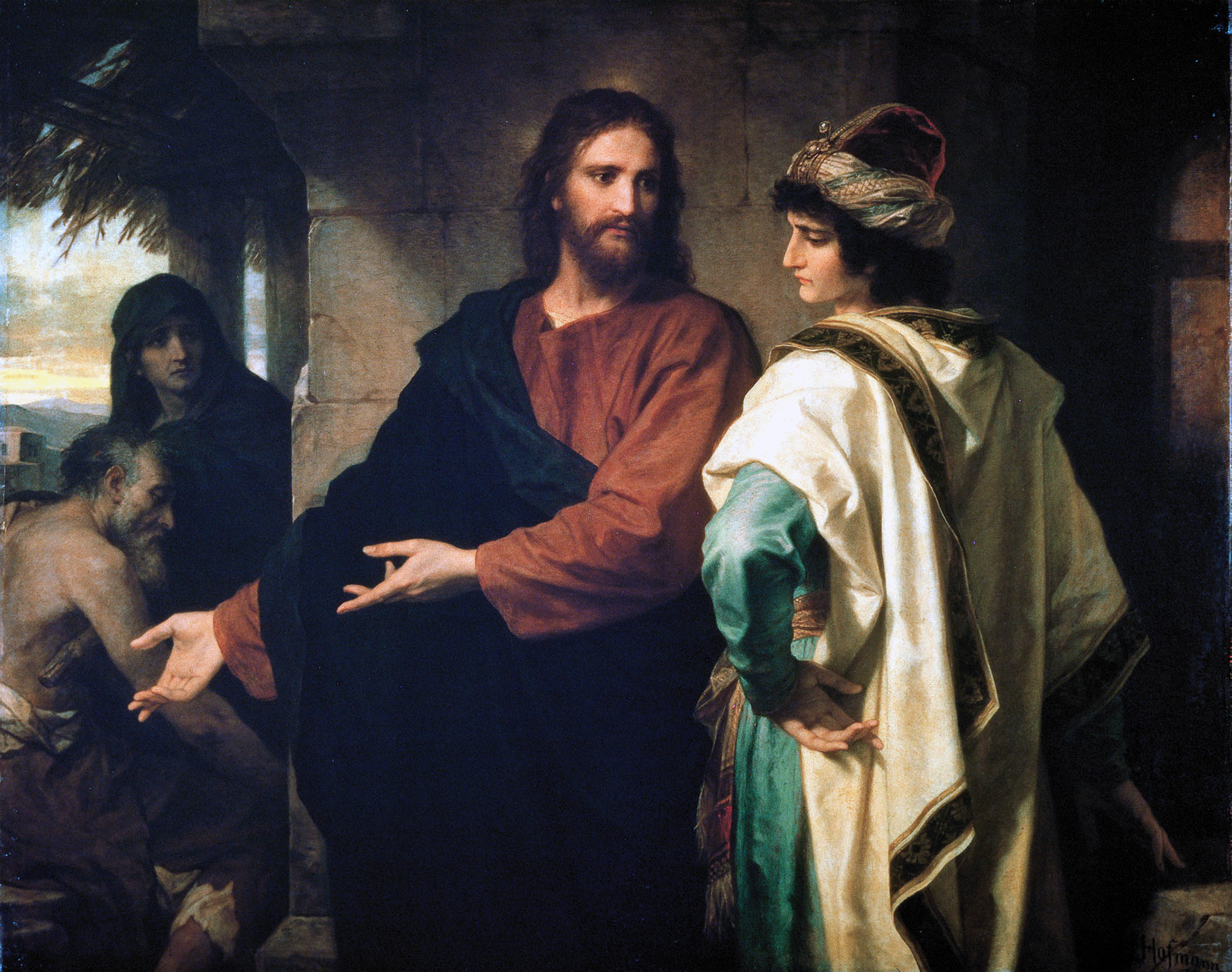 Jesus e o jovem rico, por Heinrich Hofmann, 1889